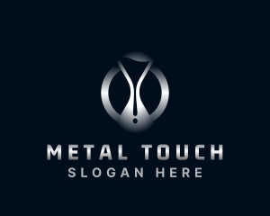 Modern Metallic Hourglass logo