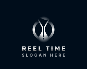 Modern Metallic Hourglass logo design