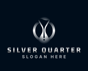 Modern Metallic Hourglass logo design