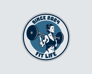 Weightlifter Barbell Workout logo design