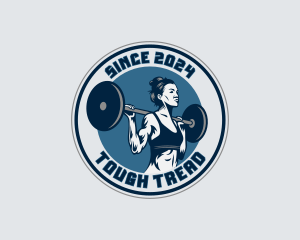 Weightlifter Barbell Workout logo design