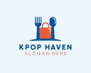 Fork Spoon Shopping Bag logo design