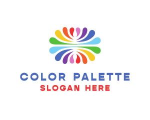 Colorful Flower Paint logo design