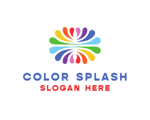 Colorful Flower Paint logo design