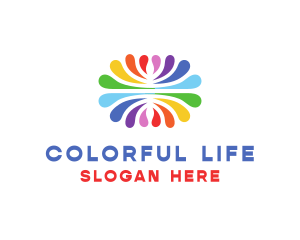 Colorful Flower Paint logo design