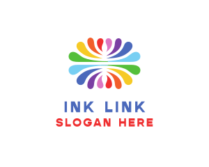 Colorful Flower Paint logo design