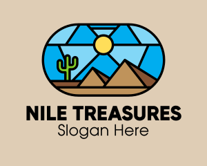 Desert Cactus Landscape Mosaic  logo design