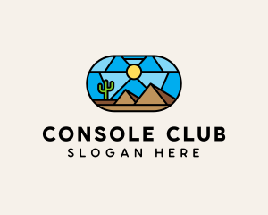 Desert Cactus Landscape Mosaic  logo design