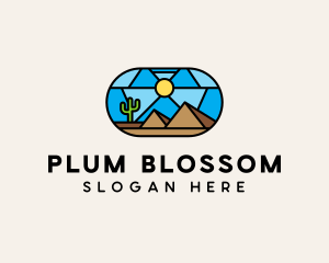 Desert Cactus Landscape Mosaic  logo design