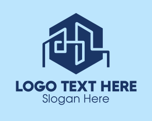 Blue Hexagon Cityscape logo