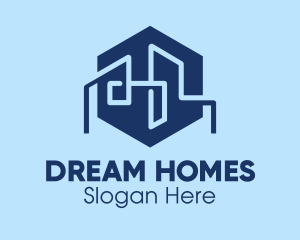 Blue Hexagon Cityscape logo