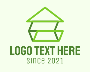 Green Geometric House logo