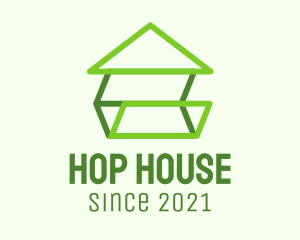 Green Geometric House logo design