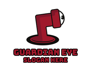 Red Spyglass Eye logo design