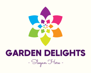 Rainbow Star Flower logo design