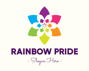 Rainbow Star Flower logo design