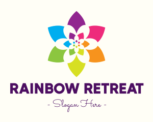 Rainbow Star Flower logo design