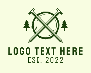 Nail Woodcutting Lumberjack logo