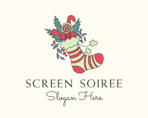 Holiday Christmas Sock  logo design