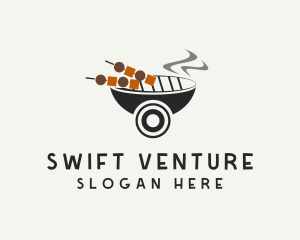 Barbecue Food Cart  logo design