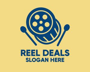 Cinema Reel Drum  logo design