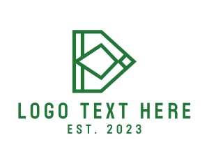 Green Geometric Letter D logo