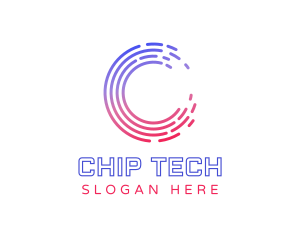 Gradient Tech Letter C logo design