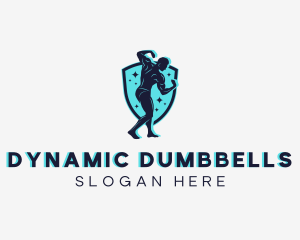 Muscle Bodybuilder Shield logo