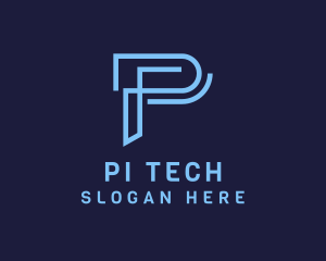 Software Tech Letter P logo design