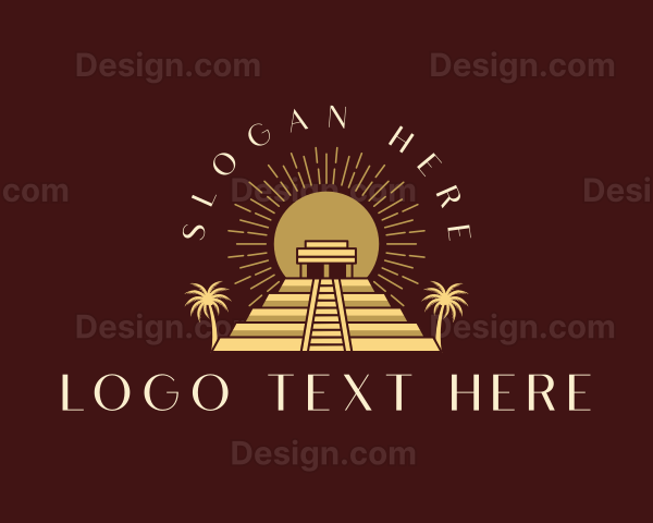 Ancient Mayan Pyramid Logo