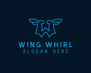 Logistics Wings Letter W logo design