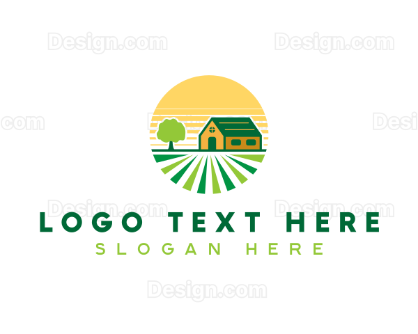 Grass Field Landscaping Logo