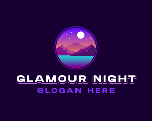 Mountain Night Lake logo design