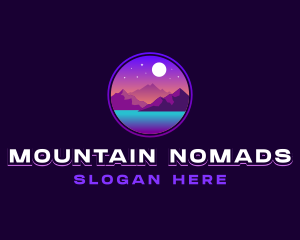 Mountain Night Lake logo design