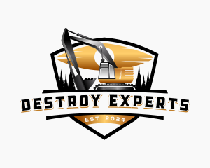 Excavator Construction Demolition logo design