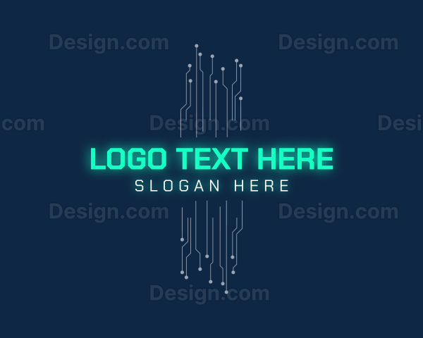 Technology Neon Circuit Logo