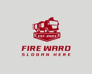 Fire Truck Dispatch Vehicle logo design