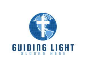 Blue Globe Cross  logo design