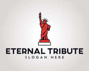 Red Statue of Liberty logo design