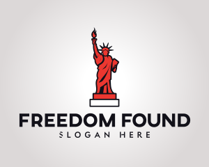 Red Statue of Liberty logo design