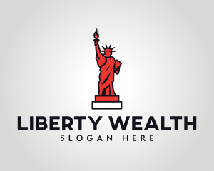 Red Statue of Liberty logo design