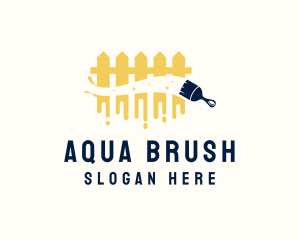 Fence Paint Brush Painting logo design