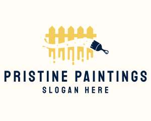 Fence Paint Brush Painting logo design