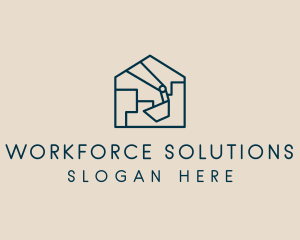 Construction House Excavation logo design