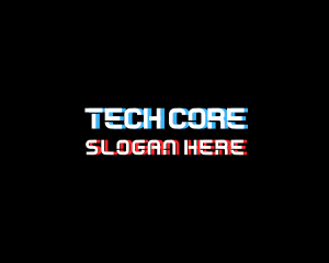 Tech Glitch Wordmark logo design