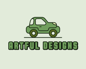 Green Cartoon Car logo design