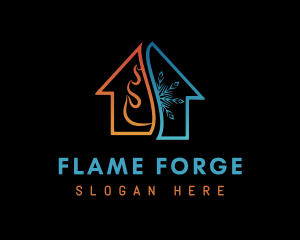 Flame Snowflake Home logo design