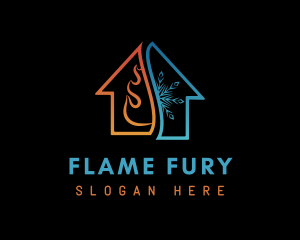 Flame Snowflake Home logo design