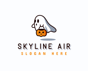 Ghost Halloween Pumpkin Logo