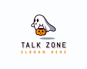 Ghost Halloween Pumpkin Logo